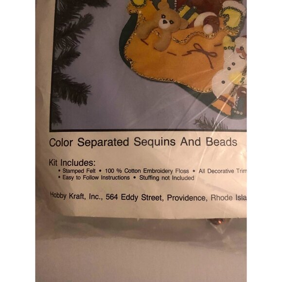 NOS Hobby Kraft Storybook Felt Stocking Kit Santa Claus Snowman Toys 18" USA - Picture 4 of 5